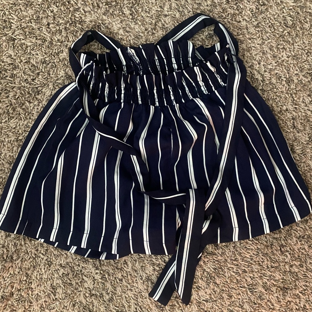 Stripe Mini Shorts w/ belt